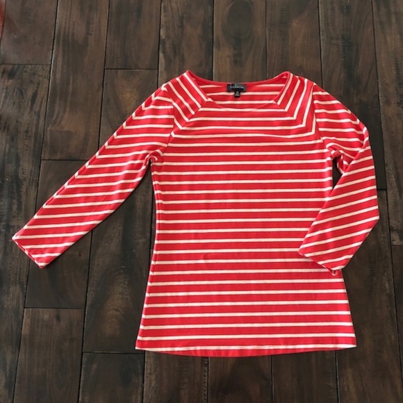 Pretty Coral Striped Top - Picture 2 of 6